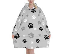 MELPHI Animal Paw Prints Print Blanket Hoodie Suitable For Valentine'S Day, Thanksgiving, Christmas, New Year And Other Cold Seasons.