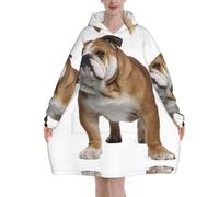 MELPHI English-Bulldog Print Blanket Hoodie Suitable For Valentine'S Day, Thanksgiving, Christmas, New Year And Other Cold Seasons.