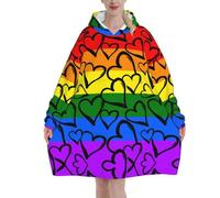 MELPHI Gay Pride Rainbow Pattern Print Blanket Hoodie Suitable For Valentine'S Day, Thanksgiving, Christmas, New Year And Other Cold Seasons.