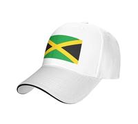 MELPHI Jamaica Flag Print Casquette,Baseball Cap Adjustable for Outdoor Sports Hats White