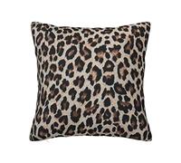 MELPHI Leopard Print Square Pillow - 16"x16" - White - Cotton, Polyester - Indoor & Outdoor - Lounging, Sleeping, Decorative - Medium Firmness