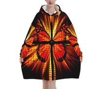 MELPHI Orange Butterfly Print Blanket Hoodie Suitable For Valentine'S Day, Thanksgiving, Christmas, New Year And Other Cold Seasons.