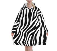 MELPHI Zebra Print Print Blanket Hoodie Suitable For Valentine'S Day, Thanksgiving, Christmas, New Year And Other Cold Seasons.