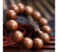 MELRIE 1 Pc Natural Wooden Men Bracelets Gold Ebony Large Beads Chunky Gift Buddha Bracelets Men Jewelry-Beads 25mm