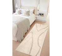 Melrose Ava Abstract Wave Design Cream Beige Indoor Area Rug 080/200Cm