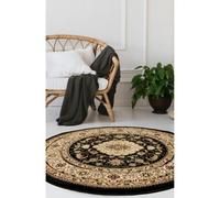 Homemaker Victoria Traditional Circular Rug Black 133x133cm Black