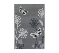 Melrose Colorama Medium Indoor Area Butterfly Design Grey Rug 120/170Cm