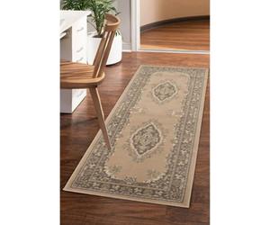 Melrose Colorama Natural Traditional Design Area Runner Rug 067/200Cm