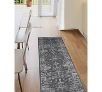 Melrose Colorama Traditional Design Charcoal Area Runner Rug 067/300Cm