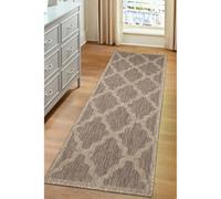 Melrose County Trellis New Natural Patterned Indoor Non-Slip Area Runner Rug 060/230Cm