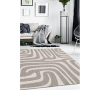 Melrose County Zebra Grey Design Flatweave Indoor Outdoor Medium Area Rug 10mm Pile Height - 120/170Cm