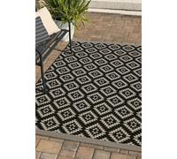 Melrose Eden Genesis Black Indoor Outdoor Medium Area Rug 3mm Pile Height - 120/170Cm