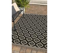 Melrose Eden Genesis Black Indoor Outdoor X-Large Area Rug 3mm Pile Height - 200/290Cm