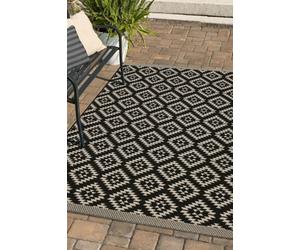 Melrose Eden Genesis Black Indoor Outdoor X-Large Area Rug 3mm Pile Height - 200/290Cm