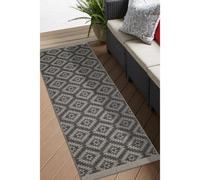 Melrose Eden Genesis Silver Indoor Outdoor Area Runner Rug 3mm Pile Height - 67/200Cm