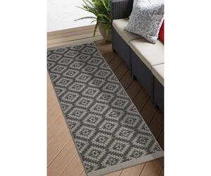 Melrose Eden Genesis Silver Indoor Outdoor Area Runner Rug 3mm Pile Height - 67/200Cm