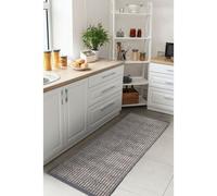 Melrose Eden Hatch Navy Indoor Outdoor Medium Weatherproof Runner Rug Pile Height 3mm - 67/200Cm