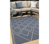 Melrose Eden Navy Diamond Design Pile Height 3mm Indoor Outdoor X-Large Area Rug - 160/230Cm