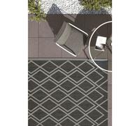 Melrose Eden Silver Diamond Design Pile Height 3mm Indoor Outdoor Large Area Rug - 160/230Cm