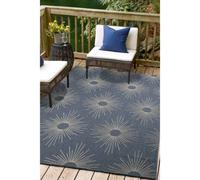 Melrose Eden Stars Navy Patterned Indoor Outdoor Medium Area Rug 3mm Pile Height - 120/170Cm