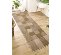 Melrose Green Blocks Geometric Design Medium Indoor Area Runner Rug 060/200Cm