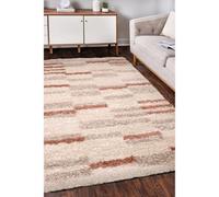 Melrose Linear Shaggy Natural Lines Patterned Indoor Large Area Rug 160/230Cm