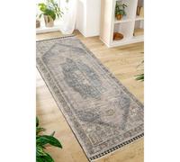 Melrose Mateo Traditional Vintage Look Blue Design Indoor Medium Area Runner Rug 080/200Cm