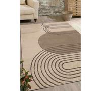Melrose Modern Arcs Abstract Natural Design Medium Indoor Area Rug 120/170Cm