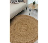 Modern Style Rugs Natural Jute Indoor Outdoor Rug, Hardwearing Durable Jute Suitable for Bedroom, Living Room, Hallway, Bathroom, Lounge, Office Room Rug - 133x133cm