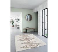 Melrose Noble Non Shedding Diamonds Design Living Natural X-Large Area Rug 200/290Cm