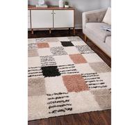 Melrose Nomadic Shaggy Blocks Patterned Indoor Medium Area Rug 120/170Cm