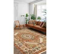 Melrose Persian Inspired Traditional Orange Colours Small Indoor Area Rug 80/150Cm
