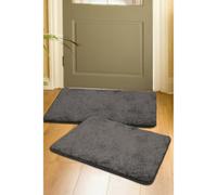 Melrose Relay Classic Mixed Fibres Charcoal Indoor Area Mats 050/080Cm 2-Pack