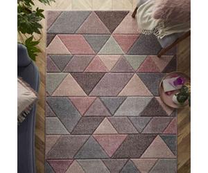 Melrose Salerno Pink Triangles Patterned Design X-Large Indoor Area Rug 200/285Cm