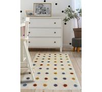 Melrose Spotty Multi Colour Shaggy High Pile Small Kids Area Indoor Rug 080/120Cm