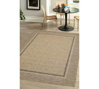 Melrose Summer Border Latte Low Pile Height 3mm Indoor Outdoor X-Large Area Rug - 200/290Cm