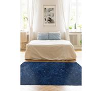 Melrose Super Soft Venus Shaggy Snuggly Plain Navy Area Rug 080/150Cm
