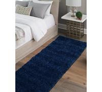 Melrose Super Soft Venus Shaggy Snuggly Plain Navy Area Runner Rug 060/200Cm