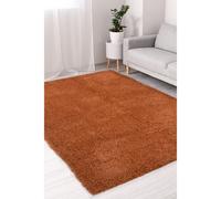 Melrose Super Soft Venus Shaggy Snuggly Plain Orange Area Rug 080/150Cm