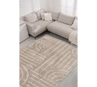 Melrose Voyage Shaggy Natural Lines Patterned Indoor Large Area Rug 160/230Cm