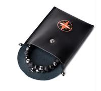 MELROZ Premium Black Tourmaline, Moonstone Bracelet - Evil Eye Beaded Bracelets For Women And Men - (3x Protection - 10 mm Stone)- Triple protection Narural Stone Bracelet - Turmalina Negra Oiginal.