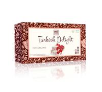 Mel's Kitchen Turkish Delight with Pomegranate Flavour 350g - Luxury Traditional Confectionery in Gift Box | Vegan | Glucose Syrup Free | Halal | Gelatine -Free | Gluten - Free