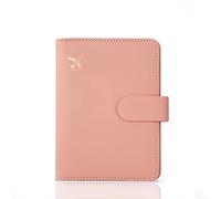 Melsbrinna Leather Passport Holder Cover ID Card Case,Travel Wallet Trip Document Organizer with Pen Slot (Baby Pink)