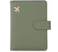 Melsbrinna Premium Leather Passport Holder Covers Case, Waterproof Rfid Blocking Travel Wallet Passport Holder with Pen Holder, Cute Passport Book for Women/Men, Moss green, Travel