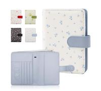 Melsbrinna Rfid Passport Holder for Travel women/Men, Cute Passport Wallet Rfid Blocking Card Slots, Rfid Passport Cover/CaseTravel Wallet, Passport Book Holder, floral blue, Cute