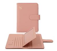 Melsbrinna Rfid Passport Holder for Travel women/Men, Cute Passport Wallet Rfid Blocking Card Slots, Rfid Passport Cover/CaseTravel Wallet, Passport Book Holder, Pink, Sleek and Functional