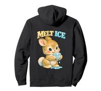 Melt ICE Cute Bunny Rabbit Retro Activism Pullover Hoodie