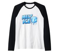 MELT ICE Melting Ice Cube Cool Summer Vibes Raglan Baseball Tee
