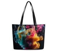 Melt In The Water Leather Tote Bag for Women Work Shoulder Purses with Zipper Waterproof Large Computer Shoulder Bag Fashion Ladies Shoulder Handbag Reusable Shopping Bags