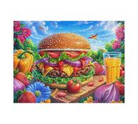 Melted Cheese Burger 500 Piece Jigsaw Puzzle for Adults Morning Coffee Companion Mindful Start Beautiful Artwork Ideal Birthday Present 500 PCS